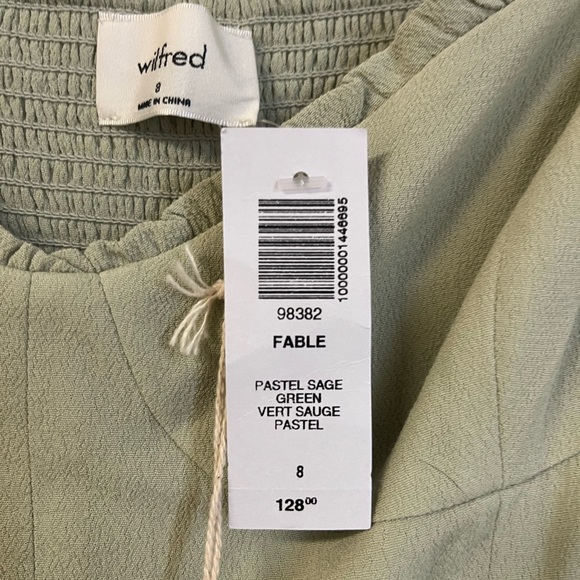 NWT Wilfred Sage Green Fable Sweetheart Bustier Mini Dress | Size 8 - Picture 5 of 7